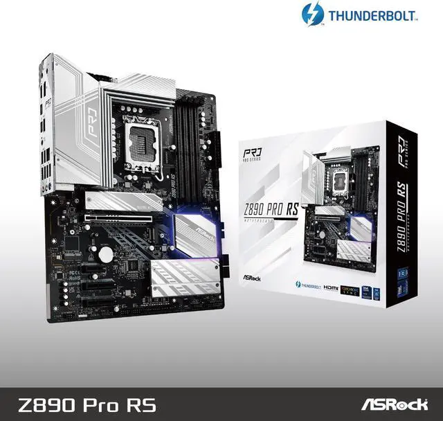 Alt view image 3 of 5 - ASRock Intel Core Ultra Z890 Pro RS ATX Motherboard LGA1851 RL-ILM DDR5 8666 MHz 256 GB M.2 PCIe 5.0 Thunderbolt