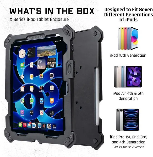 Alt view image 2 of 5 - Mob Armor X Series iPad Case - Tablet Cover with Black Powder-Coated, Aircraft-Grade, Rustproof, Aluminum Construction, Compatible with iPad 10th Generations, Air 4/5, Pro 1/2/3/4th Except 12'9-10.9"