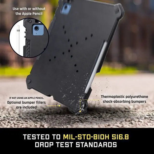 Alt view image 4 of 5 - Mob Armor X Series iPad Case - Tablet Cover with Black Powder-Coated, Aircraft-Grade, Rustproof, Aluminum Construction, Compatible with iPad 10th Generations, Air 4/5, Pro 1/2/3/4th Except 12'9-10.9"