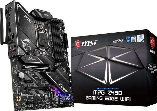 Main image of MSI MPG Z490 GAMING EDGE WIFI ATX Gaming Motherboard (10th Gen Intel Core, LGA 1200 Socket, DDR4, CF, Dual M.2 Slots, USB 3.2 Gen 2, Wi-Fi 6, DP/HDMI, Mystic Light RGB)