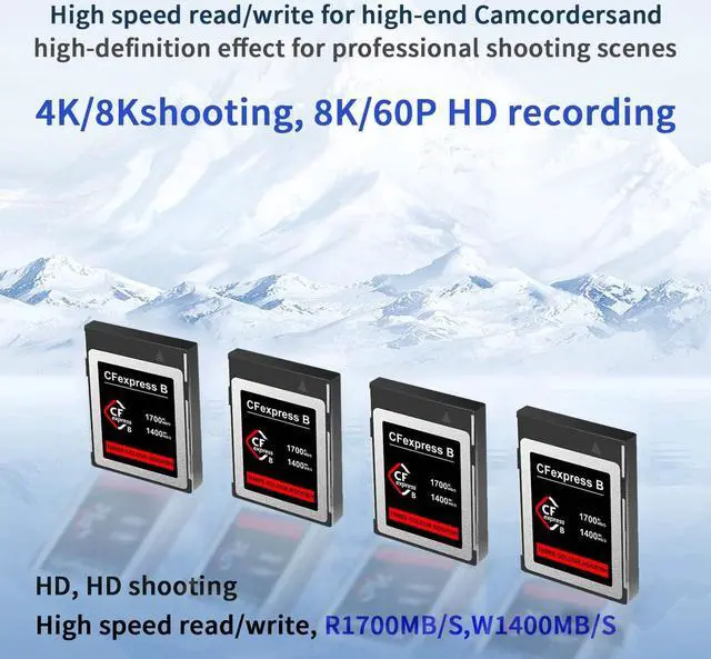 Alt view image 2 of 5 - Dogfish 512GB CFexpress Type B Card, Up to 1700MB/s, 8K 4K RAW Photo and Video, CF Express Flash Memory for Nikon Canon Panasonic Cameras Camcorders