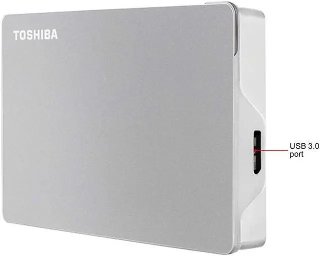 Alt view image 4 of 5 - Toshiba Canvio Flex 4TB Portable External Hard Drive USB-C USB 3.0, Silver for PC, Mac, & Tablet - HDTX140XSCCA