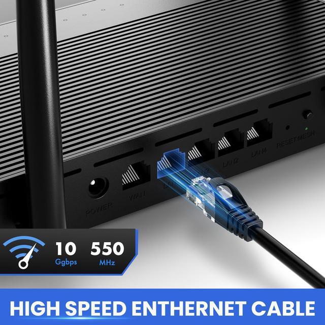Alt view image 2 of 5 - Cat 6 Ethernet Cable 200 ft, 10Gbps High Speed Ethernet Cable, Long Ethernet Cable Outdoor&Indoor, Rj45 Cat6 Cable Internet Cable for Computer, Router, Modem, PS4/5, Xbox, Gaming- Black