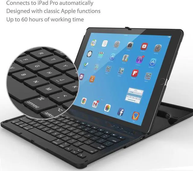 Alt view image 2 of 5 - ProCase Keyboard Case for 1st & 2nd Generation iPad Pro 12.9 2017 2015, iPad Pro 12.9 Tablet Wireless Keyboard Case for iPad Pro 12.9" (2nd & 1st Gen)- Black