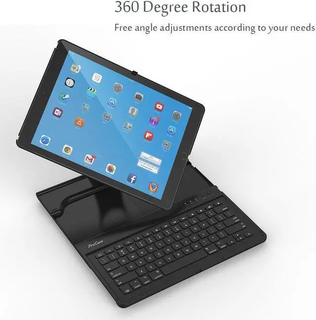 Alt view image 4 of 5 - ProCase Keyboard Case for 1st & 2nd Generation iPad Pro 12.9 2017 2015, iPad Pro 12.9 Tablet Wireless Keyboard Case for iPad Pro 12.9" (2nd & 1st Gen)- Black