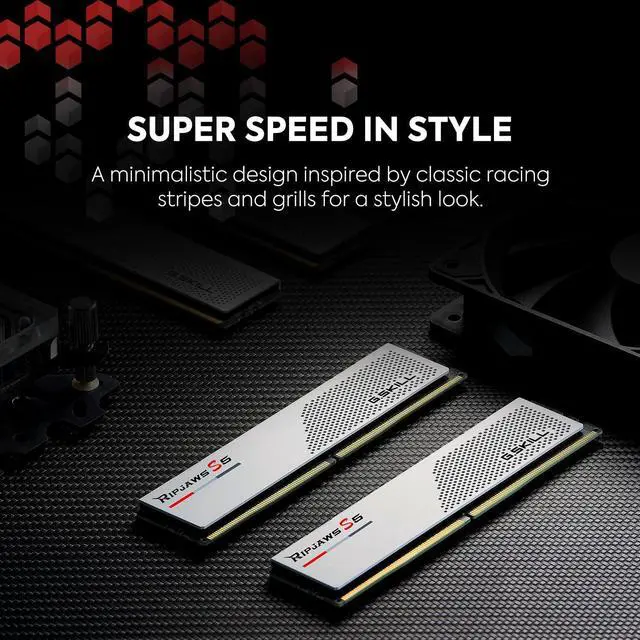 Alt view image 3 of 5 - G.SKILL Ripjaws S5 Series (Intel XMP 3.0) DDR5 RAM 32GB (2x16GB) 6000MT/s CL32-38-38-96 1.35V Desktop Computer Memory UDIMM - Matte White (F5-6000J3238F16GA2-RS5W)