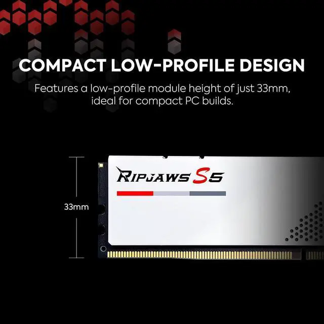 Alt view image 4 of 5 - G.SKILL Ripjaws S5 Series (Intel XMP 3.0) DDR5 RAM 32GB (2x16GB) 6000MT/s CL32-38-38-96 1.35V Desktop Computer Memory UDIMM - Matte White (F5-6000J3238F16GA2-RS5W)