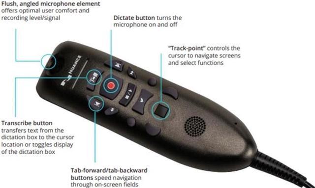 Alt view image 2 of 5 - Nuance PowerMic III Microphone for Dragon (Non-Healthcare), 9 Ft Cord, Dictate Documents and Control your PC - all by Voice, [PC Disc], Black