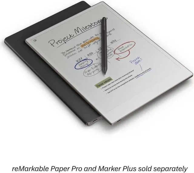Alt view image 5 of 5 - reMarkable Paper Pro - Premium Leather Book Folio for Your 11.8'' Paper Tablet - Black