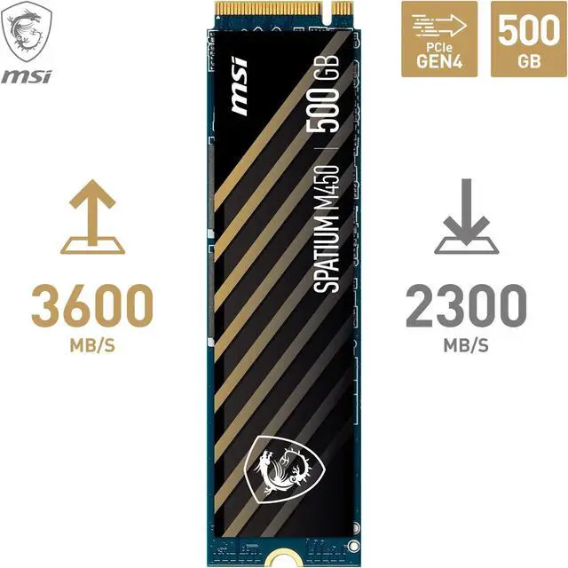 Alt view image 2 of 5 - SPATIUM M450 PCIe 4.0 NVMe M.2 500GB