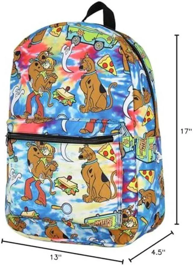 Alt view image 4 of 4 - Scooby Doo Themed Allover Design Tie Dye Travel Laptop Backpack