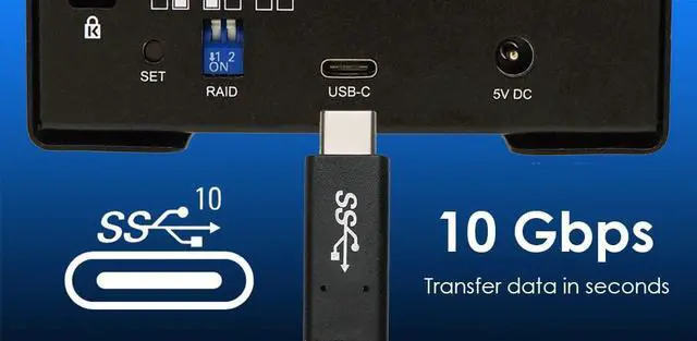 Alt view image 4 of 5 - Blackjet VX-2SSD USB 3.2 Gen 2 10Gbps USB Type-C Dual SSD Dock RAID 0 RAID 1 JBOD Backup Solution 4K, USB4, Archive, Backup, Copy, Mac Mini, iPad, Windows Surface