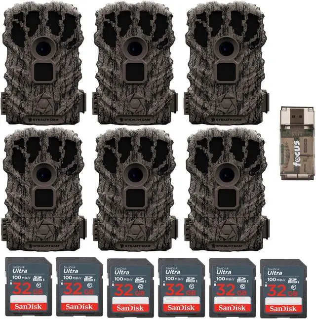 Main image of Stealth Cam Browtine 14MP Camera (6-Pack) Bundle with 32GB Ultra SDHC UHS-I Memory Card (6-Pack) and All-In-One High Speed USB 2.0 Card Reader (9 Items)
