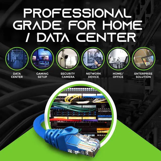 Alt view image 3 of 5 - GearIT 20-Pack Cat6 Patch Cable 7 Feet Cat 6 Ethernet Cable Snagless Flexible Soft Tab - Preimum Series - Blue