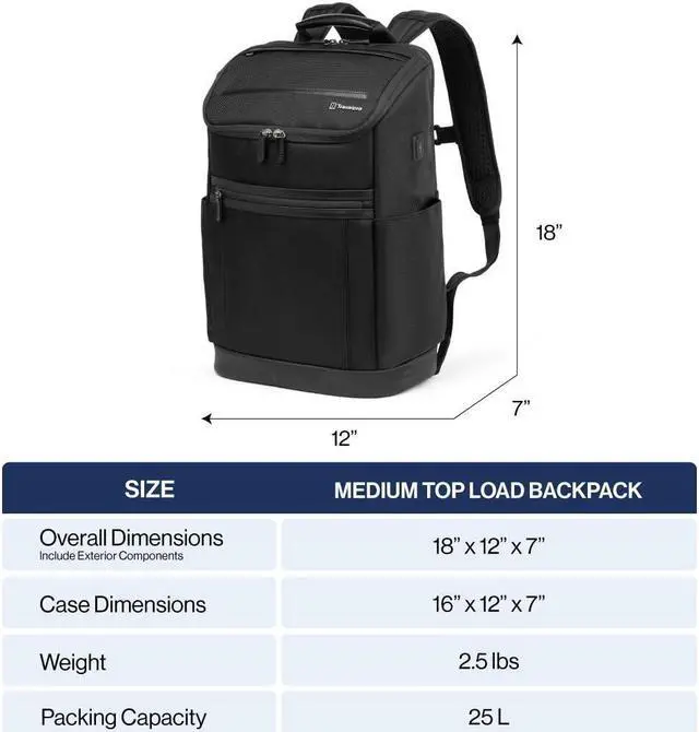 Alt view image 3 of 5 - Travelpro Crew Executive Choice 3 Medium Top Load Backpack fits up to 15.6 Laptops and Tablets, USB A and C Ports, Men and Women, Titanium Grey