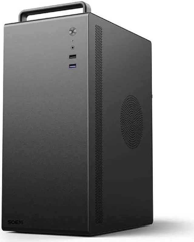 Main image of V200 Micro ATX/ITX Computer Case,Multifunctional Pc Case with Handle, Spcc Side Panel Business case, Support 250mm VGA Card 140mm CPU Cooler (Black)