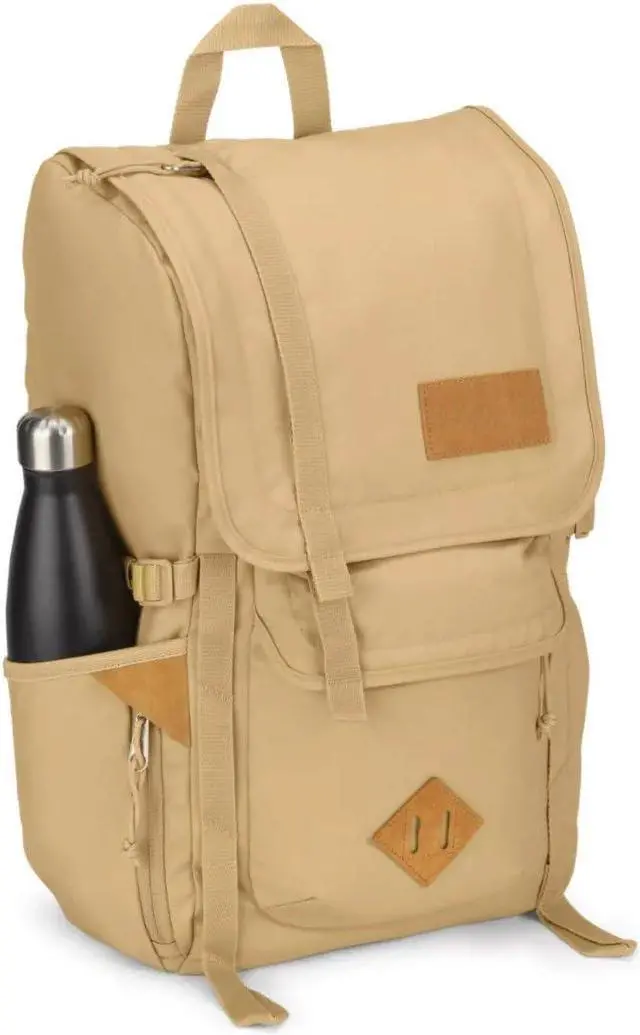 Alt view image 3 of 5 - JanSport Hatchet Backpack - 15-inch Padded Laptop Compartment, Dual Water Bottle Pockets, Side Compression Straps, Curry