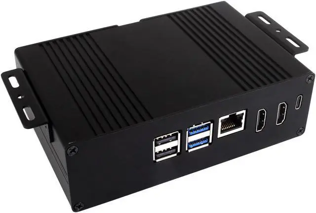 Main image of waveshare Multi-Functional All-in-one Mini-Computer Kit Designed for Raspberry Pi 5,Aluminum Alloy Case+Pi5 HDMI and Type-C Adapter+PCIe to M.2 Board