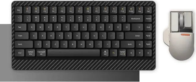 Main image of LOFREE Edge Low Profile Mechanical Keyboard with Mouse, 75% Rechargeable Bluetooth and Wired Connection for Window, Mac OS/POM Switches 2.0, Carbon Fiber Top Case, Mg Alloy Bottom Case (Volcano Grey)