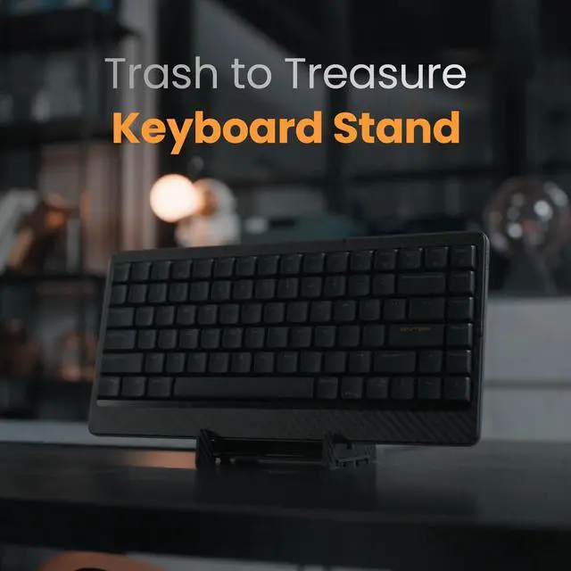 Alt view image 4 of 5 - LOFREE Edge Low Profile Mechanical Keyboard with Mouse, 75% Rechargeable Bluetooth and Wired Connection for Window, Mac OS/POM Switches 2.0, Carbon Fiber Top Case, Mg Alloy Bottom Case (Volcano Grey)