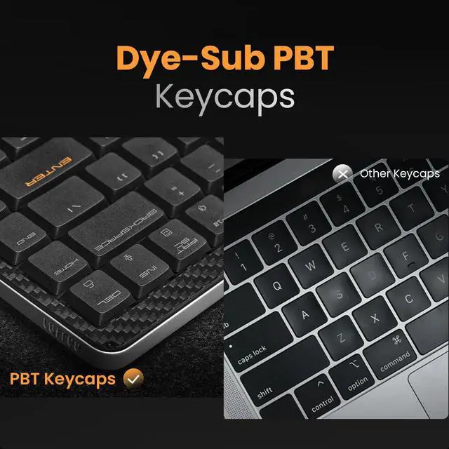 Alt view image 3 of 5 - LOFREE Edge Low Profile Mechanical Keyboard with Mouse, 75% Rechargeable Bluetooth and Wired Connection for Window, Mac OS/POM Switches 2.0, Carbon Fiber Top Case, Mg Alloy Bottom Case (Volcano Grey)