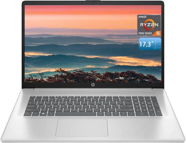 Main image of HP 17 Laptop, 17.3" FHD Display, 32GB RAM, 1TB SSD, AMD Ryzen 5 Processor(Beats i7-1165G7, Up to 4.3GHz), Webcam, Numeric Keypad, Long Battery Life, Windows 11 Home, Alpacatec Accessories, Silver