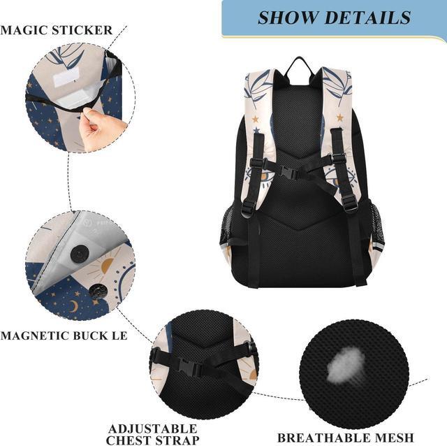 Alt view image 3 of 5 - ALAZA Moon Sun Stars Witchy Laptop Backpack Purse for Women Men Travel Bag Casual Daypack with Compartment & Multiple Pockets