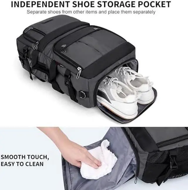 Alt view image 5 of 5 - WITZMAN Carry on Travel Backpack for Men Women Laptop Backpack with USB Charging Port Airline Approved(B683 Silvery Grey)