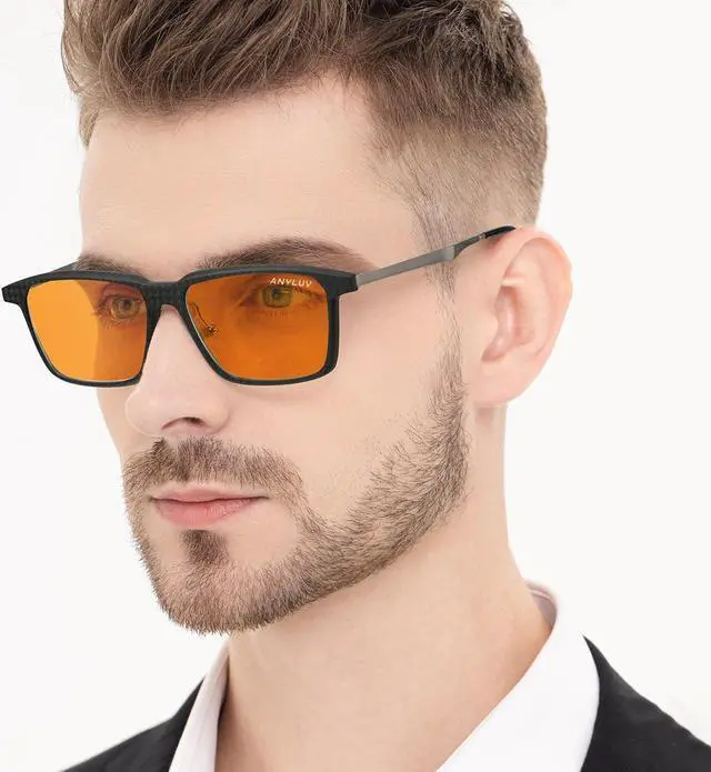 Alt view image 2 of 5 - ANYLUV Blue-Light Glasses-for-men Blue-Light-Blocking Glasses: Lightweight Blue Light Glasses Carbon Fiber Anti Fatigue Gift