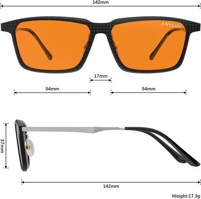 Alt view image 5 of 5 - ANYLUV Blue-Light Glasses-for-men Blue-Light-Blocking Glasses: Lightweight Blue Light Glasses Carbon Fiber Anti Fatigue Gift