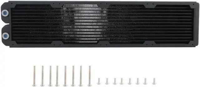 Main image of Copper Radiator 480mm, Water Cooling Radiator, 14 Tubes Heat Exchanger CPU Heatsink Cooler Fast Heat Dissipation for PC Computer - Black