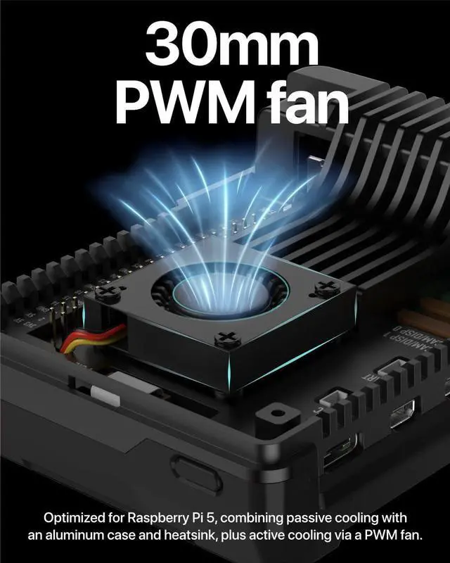 Alt view image 4 of 5 - Argon NEO 5 M.2 NVME PCIE Case for Raspberry Pi 5 | Aluminum case with Built-in Fan
