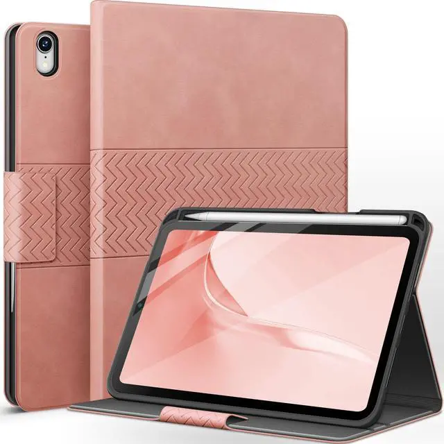 Main image of auaua Case for iPad Mini 7 (A17 Pro, 2024) / iPad Mini 6 Case (2021) 8.3 inch with Pencil Holder, Multiple Viewing Angles, Magnetic Closure, Auto Sleep/Wake (Pink)
