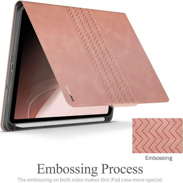 Alt view image 4 of 5 - auaua Case for iPad Mini 7 (A17 Pro, 2024) / iPad Mini 6 Case (2021) 8.3 inch with Pencil Holder, Multiple Viewing Angles, Magnetic Closure, Auto Sleep/Wake (Pink)