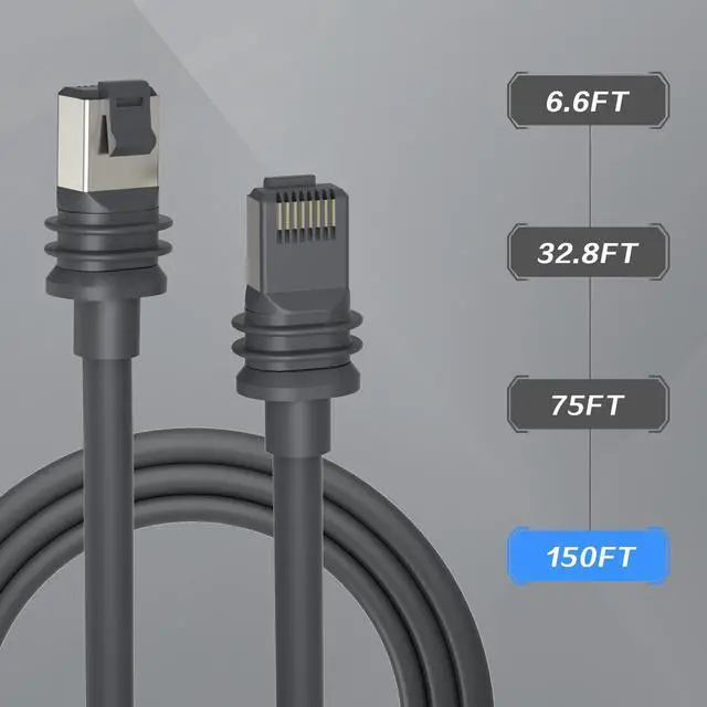 Alt view image 2 of 5 - Replacement Cable for Starlink Gen 3, for Starlink Cable 46M(150FT) for Standard V3 Dish Starlink, Waterproof Outdoor Extension Cable for Starlink Accessories for Starlik Standard Kit, Gray(150FT)