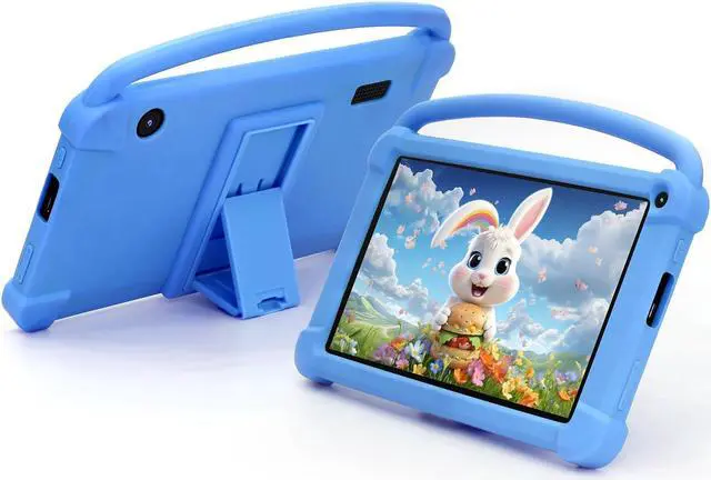 Main image of 7 inch Kids Tablet, Android 12 Tablet for Kids, 4GB RAM+32GB ROM+1TB Expand, Toddler Tablet with Shockproof Case, Parental Contral, 1024*600 IPS Screen, 3000mAh Battery, Educational, Games, Blue