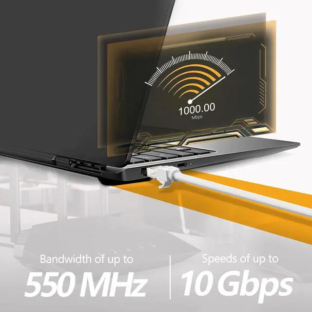 Alt view image 3 of 5 - Brozzag 250 Ft Ethernet Cable for Cat5E/Cat6, 10Gbps 24AWG Cat6 Network Cable, Direct Burial Cable, UTP, LLDPE, RJ45 Patch LAN Cord, Waterproof, Indoor&Outdoor, Cat 5E Internet Cable in White for PC