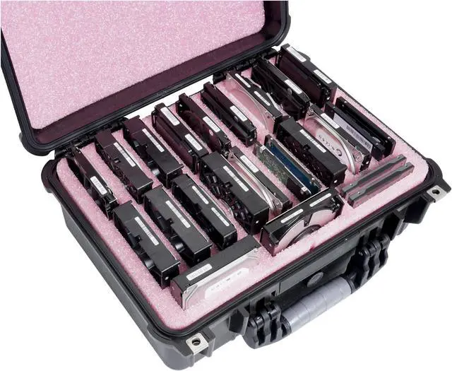 Main image of Case Club Anti-Static, Data-Safe Large HDD & SSD Internal Drive Storage Case. Hard-Shell, Waterproof, Airtight, Padlockable Cases Protects & Prevents Data Corruption