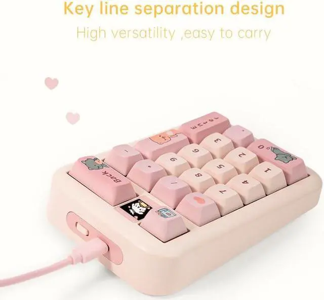 Alt view image 4 of 5 - CoolKiller Spring Hot Swappable Mechanical Numeric Keypad Num Pad for Laptop, PC, Desktop, Notebook, Pink