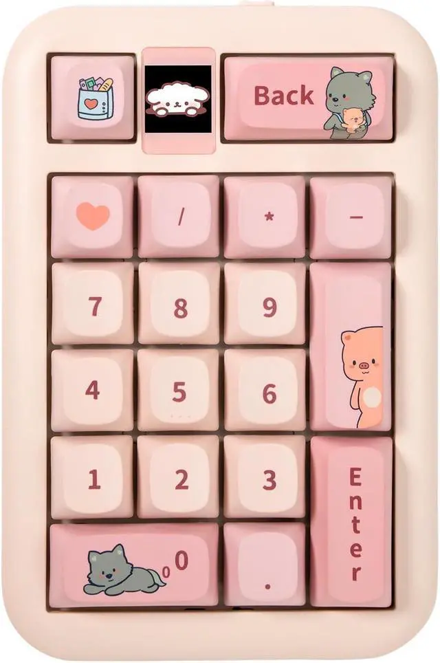 Main image of CoolKiller Spring Hot Swappable Mechanical Numeric Keypad Num Pad for Laptop, PC, Desktop, Notebook, Pink