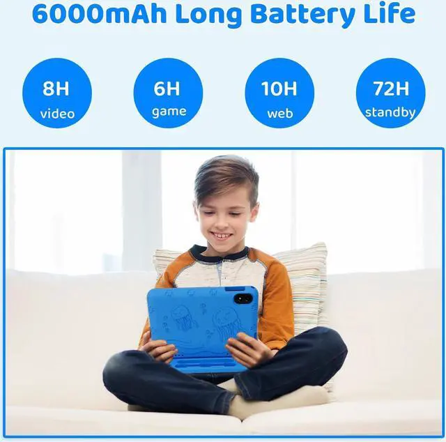 Alt view image 4 of 5 - 2025 Upgraded Android 14 Tablet, 10inch Kids Tablet , Octa-core CPU, 10GB+64GB+1TB Expand Tablets for Kids with Kids Space, Parental Control, 6000mAh Big Battery, HD Touchscreen Display Tableta