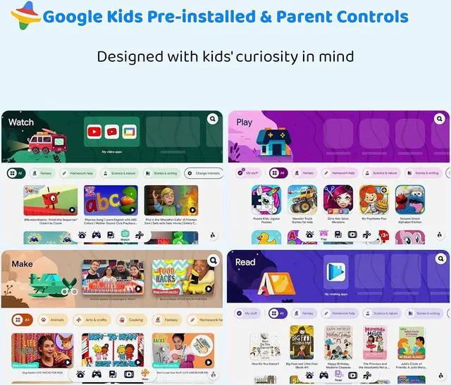 Alt view image 2 of 5 - 2025 Upgraded Android 14 Tablet, 10inch Kids Tablet , Octa-core CPU, 10GB+64GB+1TB Expand Tablets for Kids with Kids Space, Parental Control, 6000mAh Big Battery, HD Touchscreen Display Tableta