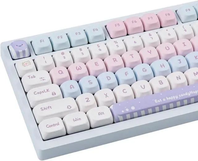 Main image of COOMICKEY PBT Keycaps 130 Keys Cute Keycaps Dye-Sublimation Kawaii Keycaps Set XOA Profile Custom Keycaps for Cherry Gateron MX Swithes Mechanical Keyboards
