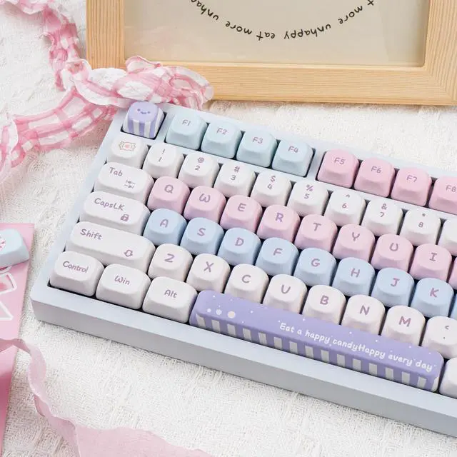 Alt view image 4 of 5 - COOMICKEY PBT Keycaps 130 Keys Cute Keycaps Dye-Sublimation Kawaii Keycaps Set XOA Profile Custom Keycaps for Cherry Gateron MX Swithes Mechanical Keyboards