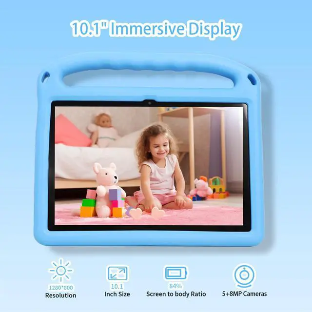 Alt view image 5 of 5 - CWOWDEFU Kids Tablet, 10-inch Android 14 Tablet for Kids with Protective Case, Kids Pad has 6000 mAh, 8(4+4) GB RAM, 128 GB ROM, WiFi 6, Bluetooth 5.0, Gift for Children
