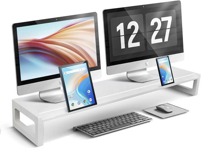 Main image of DEEDRR Dual Monitor Stand Riser - 36-Inch Computer Monitor Stand with Multifunctional Slot for 2 Monitors, Multi-Purpose Desktop Storage for Laptop, Printer, TV