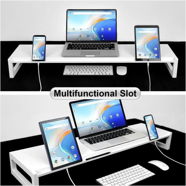 Alt view image 4 of 5 - DEEDRR Dual Monitor Stand Riser - 36-Inch Computer Monitor Stand with Multifunctional Slot for 2 Monitors, Multi-Purpose Desktop Storage for Laptop, Printer, TV