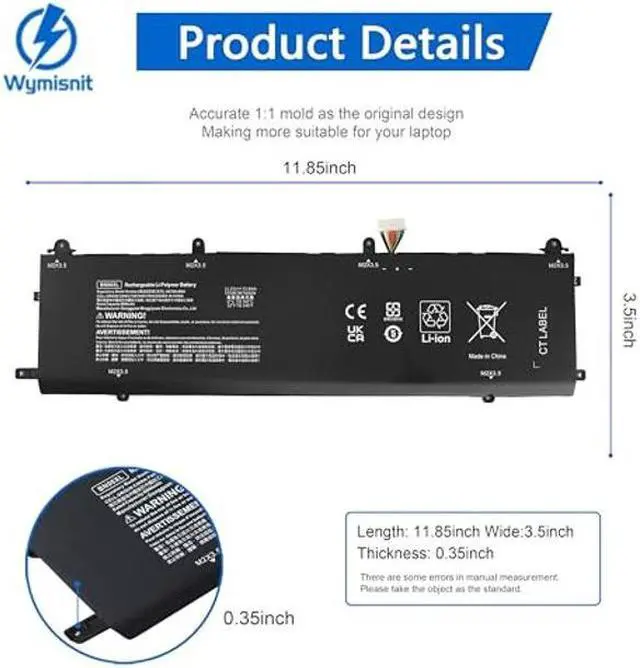 Alt view image 5 of 5 - L68299-005 BN06XL Battery for HP Spectre X360 15-eb0043dx 15-eb0053dx, HP Spectre X360 Convertible 15-eb0xxx 15-eb1xxx Battery, 15-EB 15T-EB HSTNN-IB9A BNO6XL L68235-1C1 Laptop Replacement 72.9Wh