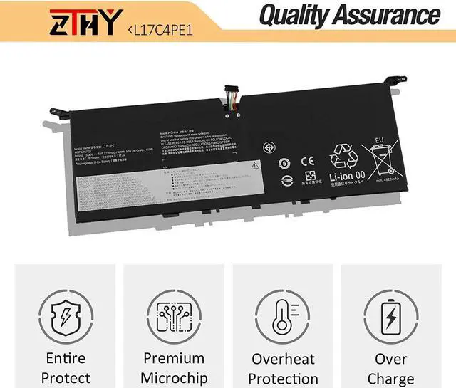 Alt view image 5 of 5 - ZTHY L17C4PE1 L17M4PE1 Laptop Battery Compatible with Lenovo Ideapad 730S-13IWL 81JB Yoga S730-13IWL 81J0 S730-13IML 81U4 Series 5B10R32748 5B10R32749 5B10W67276 5B10W67274 15.36V 42Wh 2735mAh