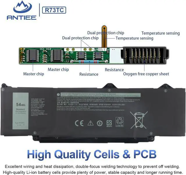 Alt view image 4 of 5 - ANTIEE R73TC DR02P Laptop Battery Replacement for Dell Latitude 3340 3440 3480 3540 3580 5340 5440 5540 Series Notebook 2X1V9 GTG7N GRWKG KDM9P with Installation Tools 11.4V 54Wh 4623mAh